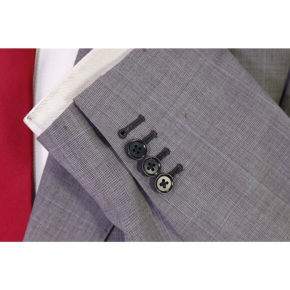 Astor & Black Custom Gray Plaid 2-Btn Wool Suit 42R - Picture 7 of 11